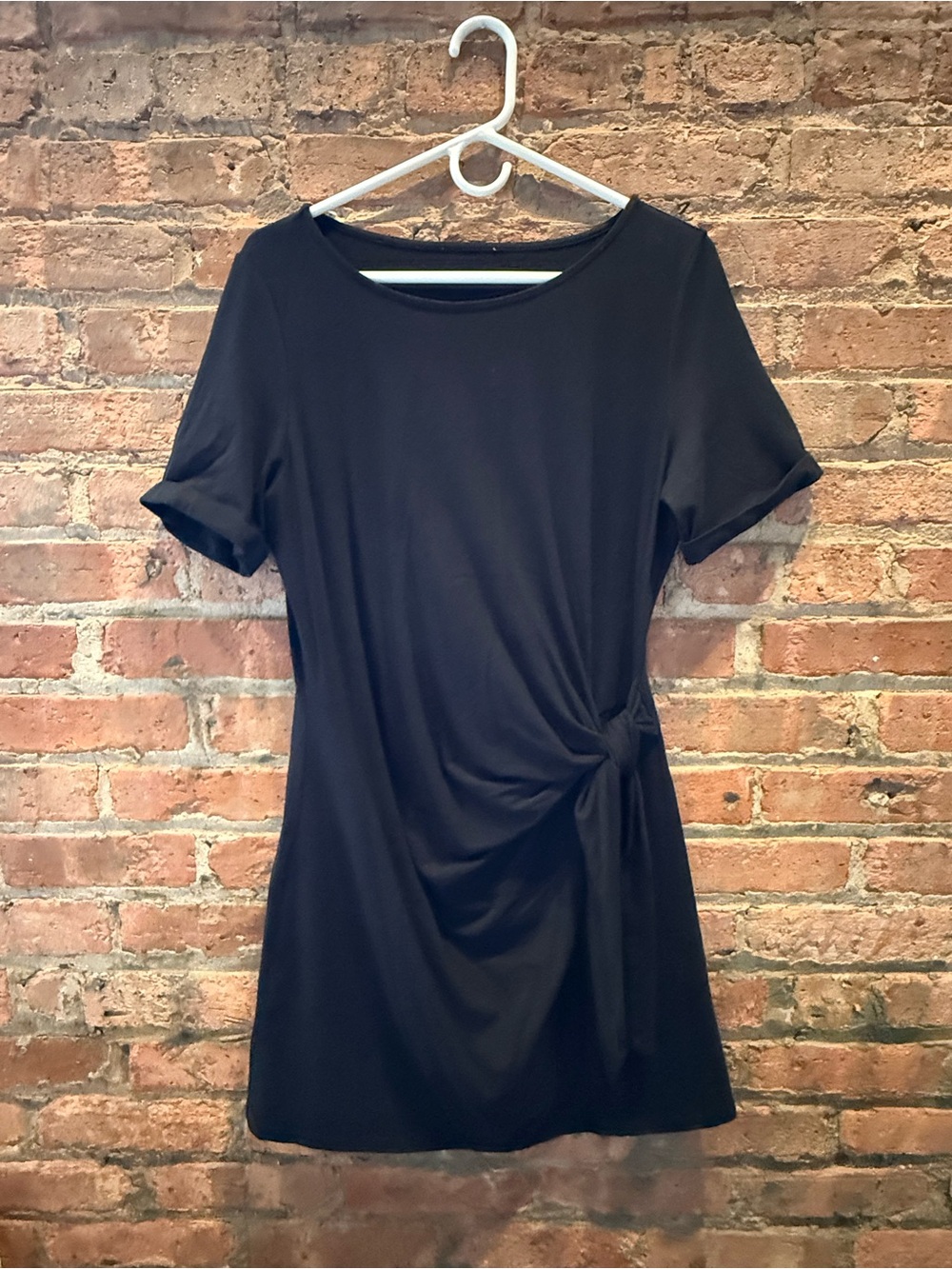 Sezane Pippa short sleeved dress size L black